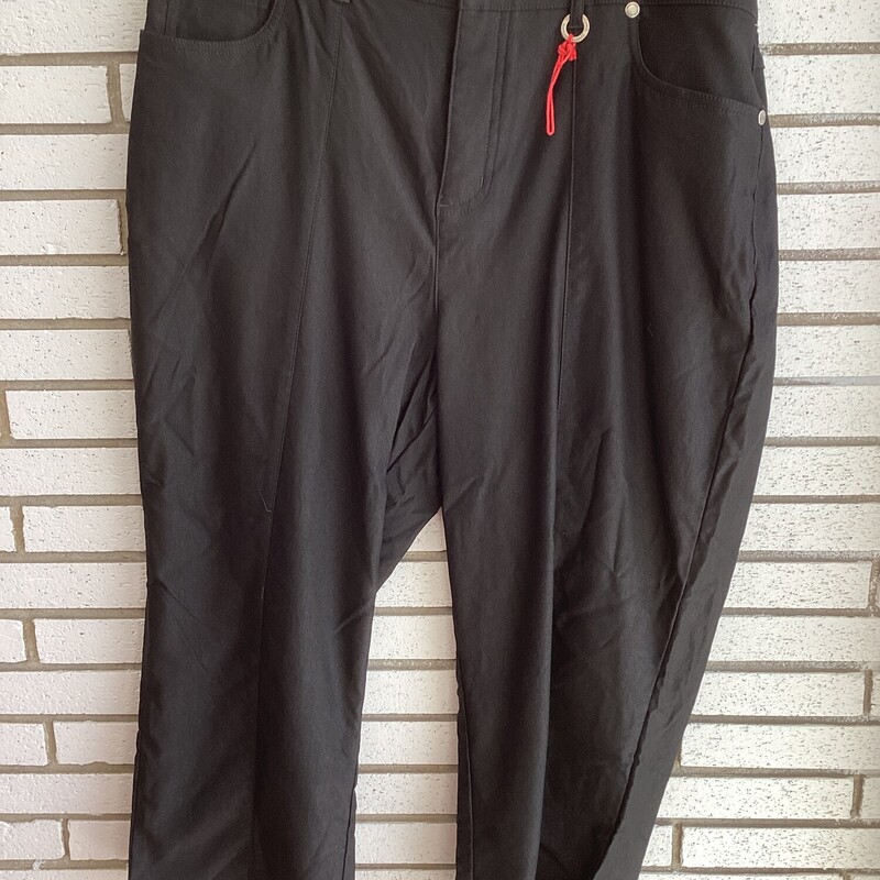 Crop Pants, Black, Size: Large