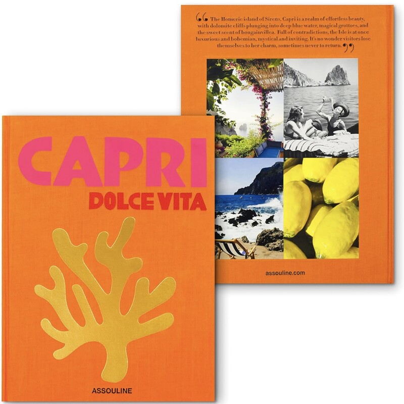 Capri Dolce Vita Book
Orange, Pink and Gold
Size: 13x10H
Retail $100