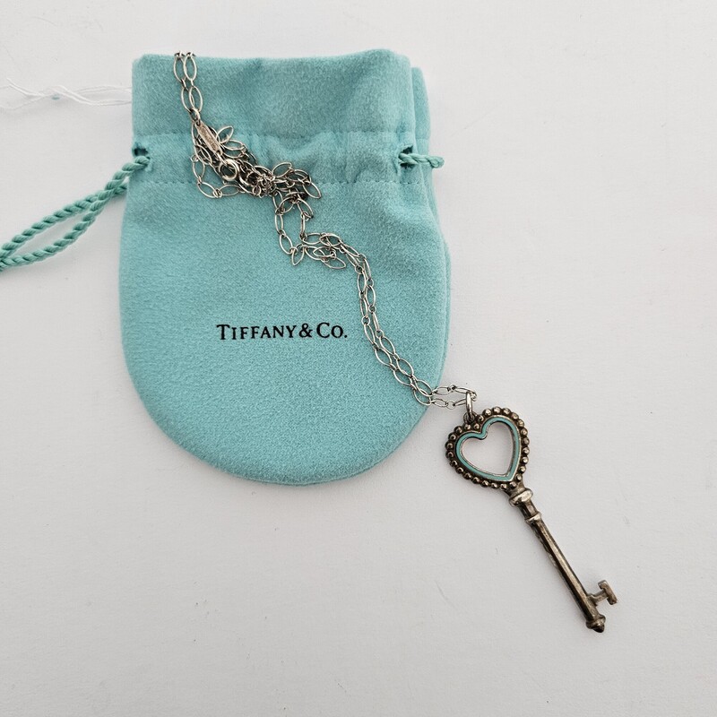 Tiffany Bead Heart Key, Sterling, Size: Enamel