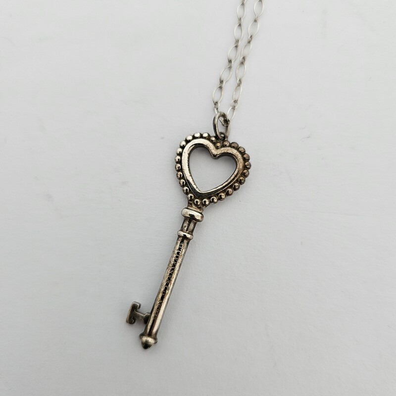Tiffany Bead Heart Key, Sterling, Size: Enamel