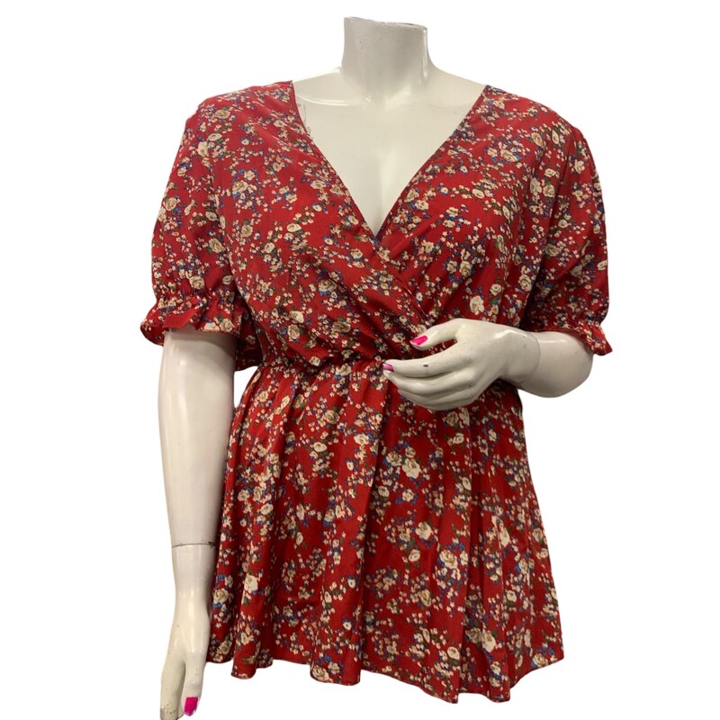 Floral, Red/mul, Size: 3X