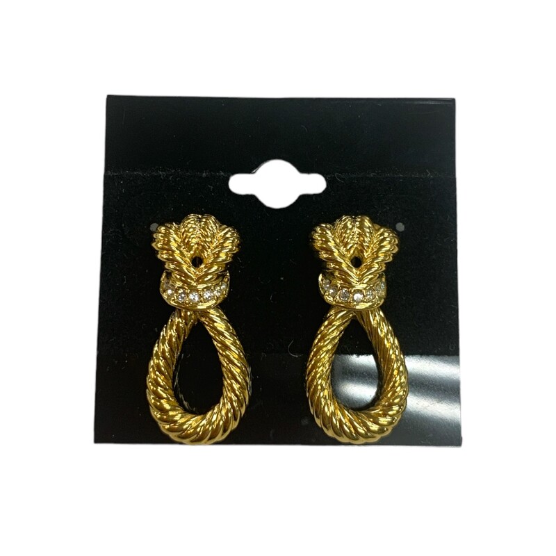 Earrings, Gold, Size: None