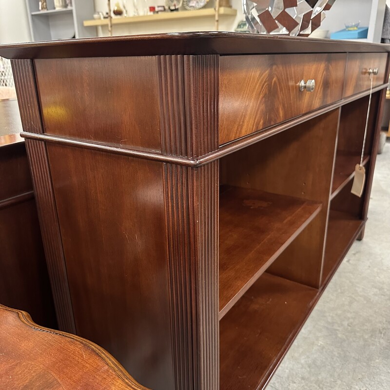 Sligh Mahogany Office Credenza, 2 Drawers<br />
Size: 64x18x37