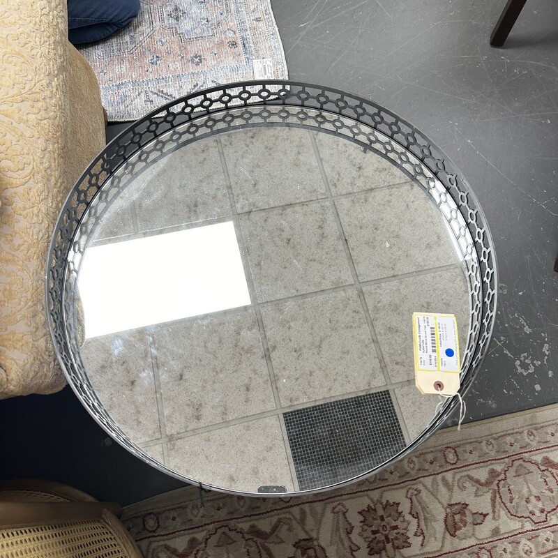 Round Mirror Accent Table, 26W x 23H