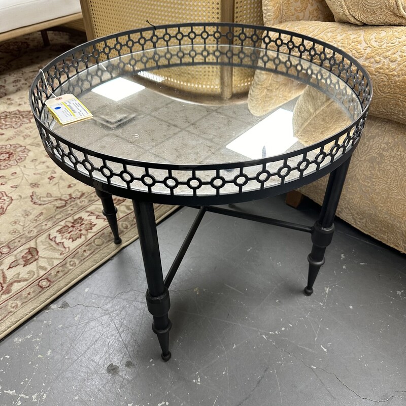 Round Mirror Accent Table