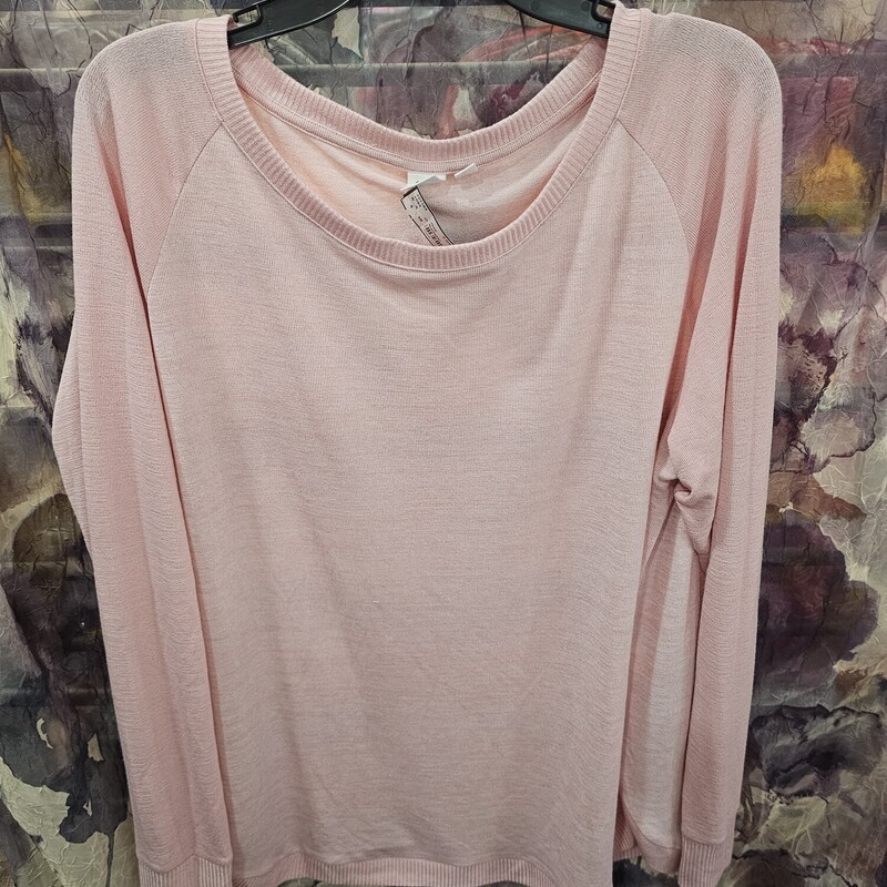 Pastel pink light weight long sleeve sweater is perfect for Ohio Spring weather.