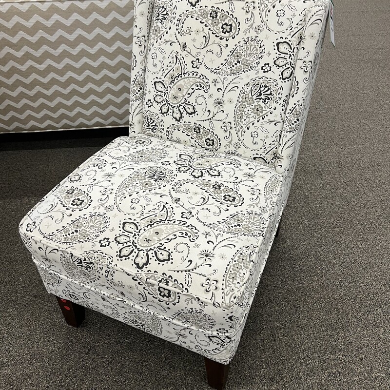 Wht Paisley Accent Chair