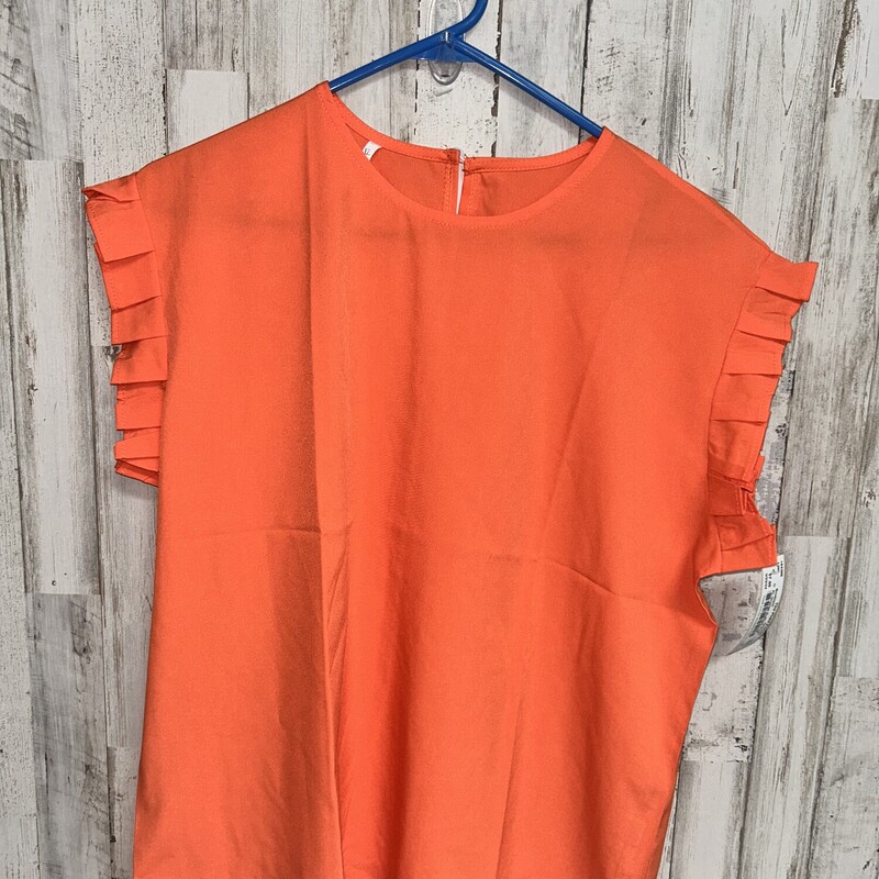 XL Orange Ruffled Top, Orange, Size: Ladies XL