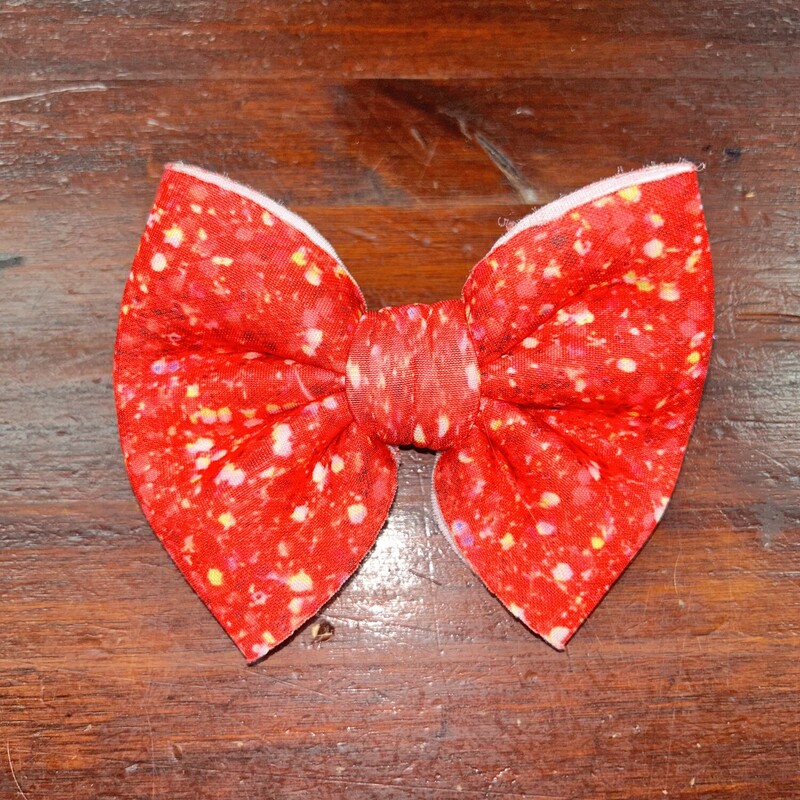Small Red Shimmer Bow