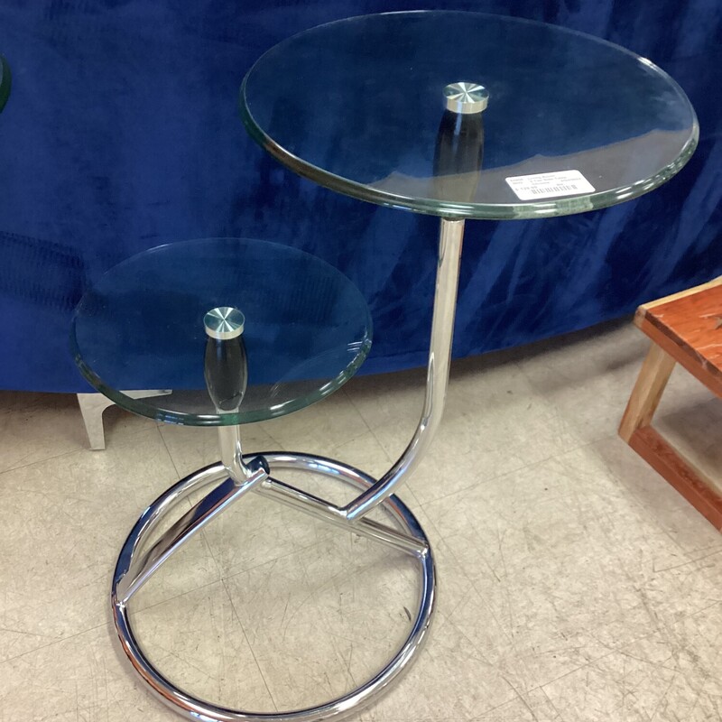 2 Tier Glass Side Table