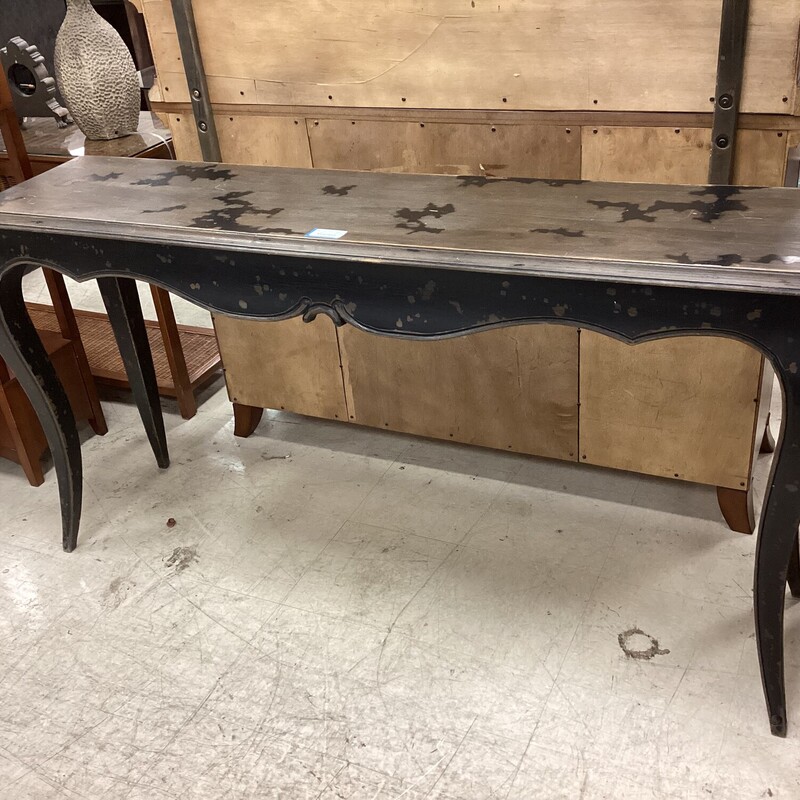 Curvy Entry Table, Black, Distressed
63in wide x 16in deep x 33in tall