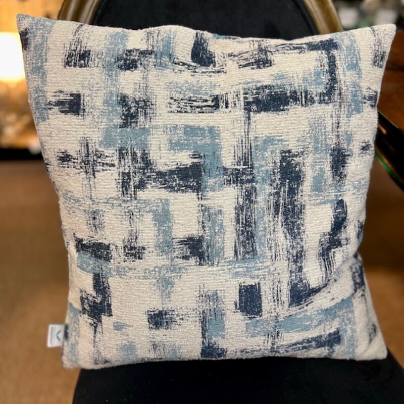 Westex Distress Lines Pillow
White and Blue
Size: 19x19
