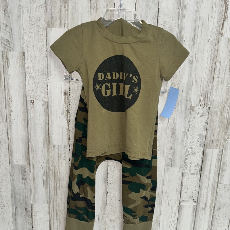 2T Daddys Girl 2pc Set, Olive, Size: Girl 2T