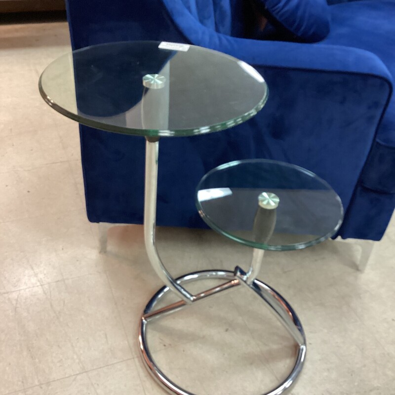 2 Tier Glass Side Table