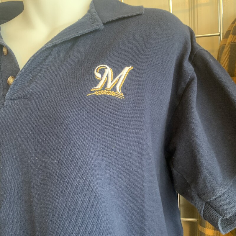 Brewers Polo, Blue, Size: Medium<br />
All Sales Are Final<br />
No Returns<br />
<br />
Pick Up In Store Within 7 Days Of Purchase<br />
Or<br />
Have It Shipped<br />
<br />
Thanks For Shopping With Us:-)