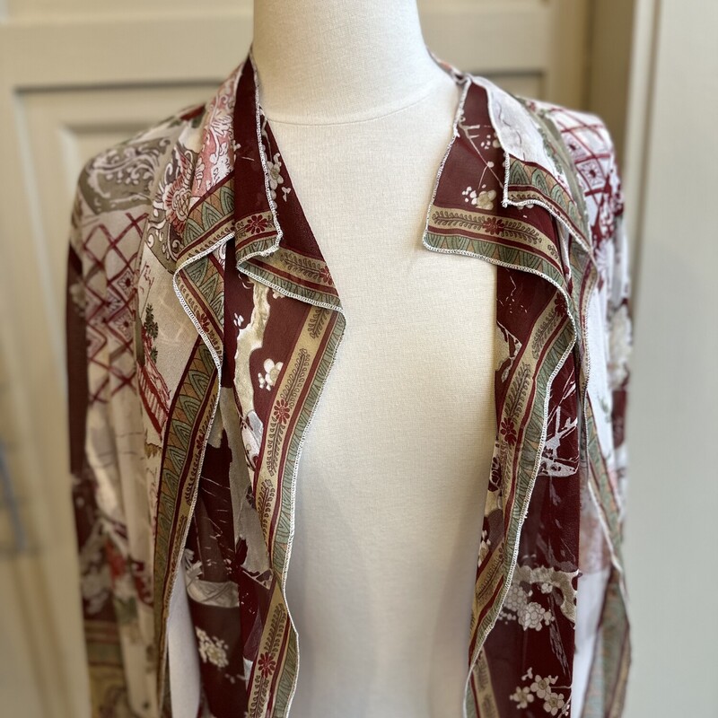 Citron Santa Monica Kimono, Ivory /Maroon, Size: Medium<br />
<br />
All Sales Are Final<br />
No Returns<br />
<br />
Pick Up In Store Within 7 Days of Purchase<br />
Or<br />
Shipping Is Available<br />
<br />
Thanks for shopping with us :-)
