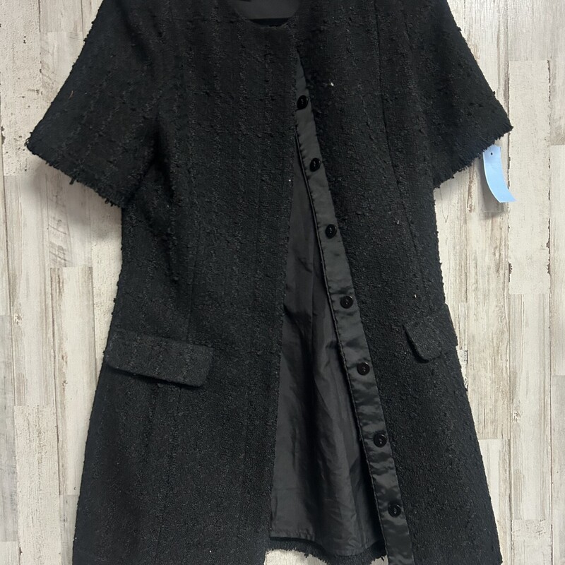 S Black Button Coat, Black, Size: Ladies S