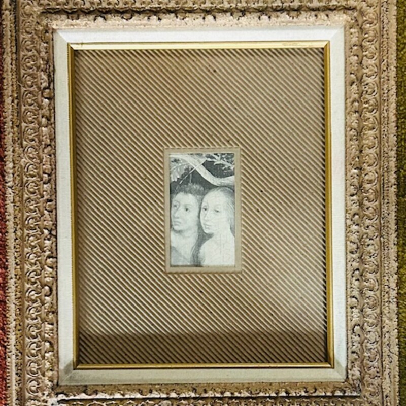 Two Girls Ornate Frame and Mat
Black White Tan Brown
Size: 11.5 x 13.5H