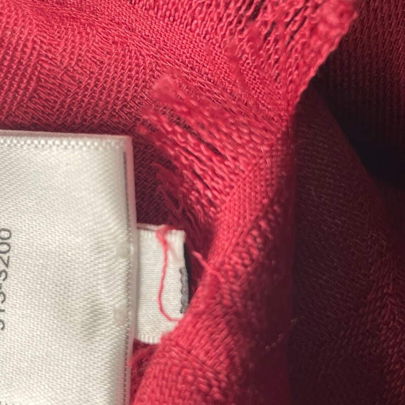 Christian Dior Shawl<br />
Red<br />
Cannage Pattern<br />
Featuring Raw Edges<br />
Length: 55.5<br />
Width: 55.5<br />
Fabric: 51% Cotton, 34% Wool, 15% Silk<br />
New With Box