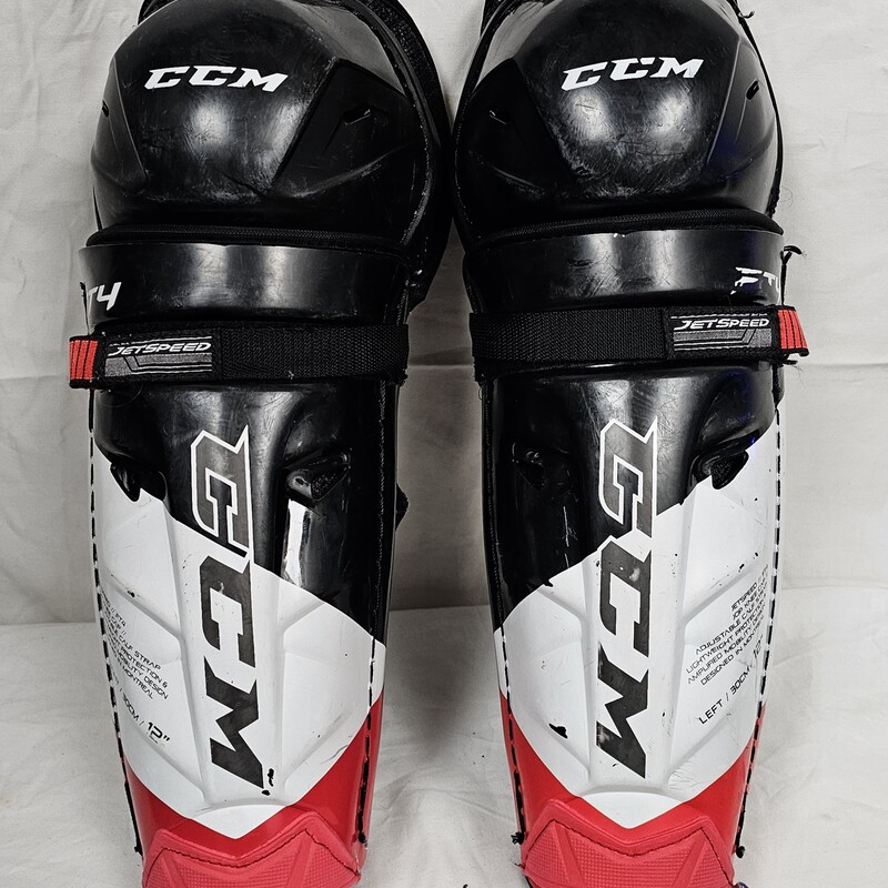 Pre-owned CCM Jetspeed FT4 Hockey Shin Pads, Size: 12  MSRP $139.99