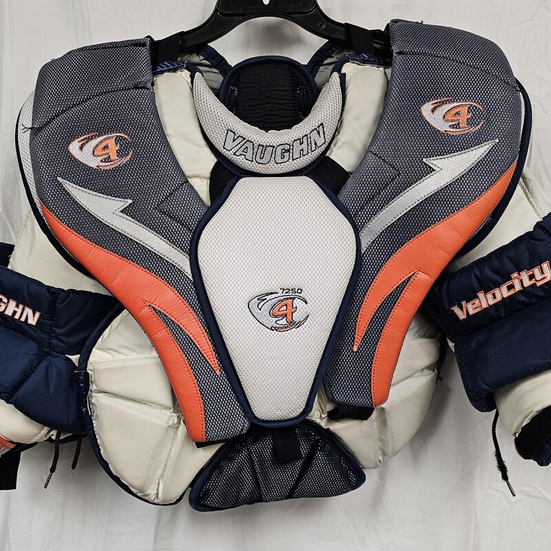 Pre-owned Vaughn 7250 Velocity 4 Goalie Chest & Arm Protector, Size: Jr L