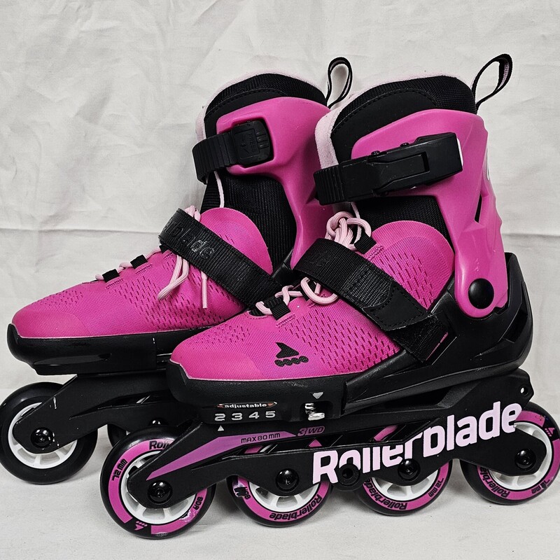 Like New Rollerblade Microblade Adjustable Inline Skates, Kids Sizes: 2-5