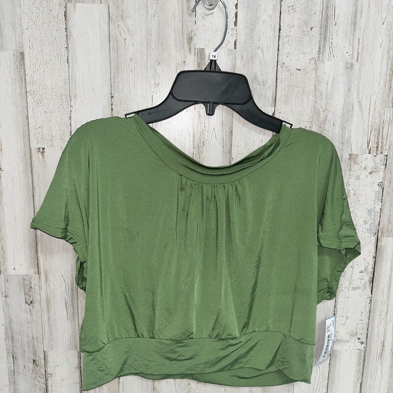 M Green Crop Atheltic Top, Green, Size: Ladies M
