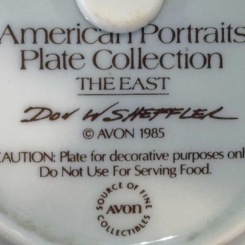1985 Avon American Portraits Plate - The East
4 In Round