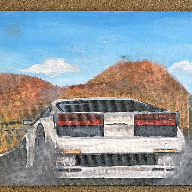 Car In Desert Canvas