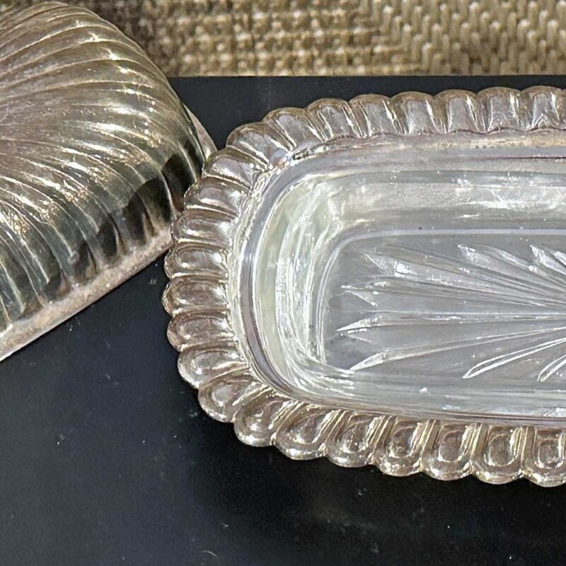 Sheffield Silver Butter Dish
with Glass Insert
8 In x 4 In.