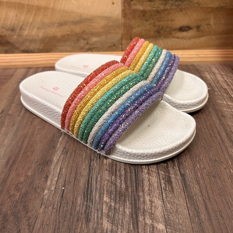 Tommy B Rainbow Slides, Rainbow, Size: Shoes 2