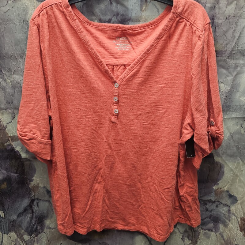 Short sleeve knit top in peach