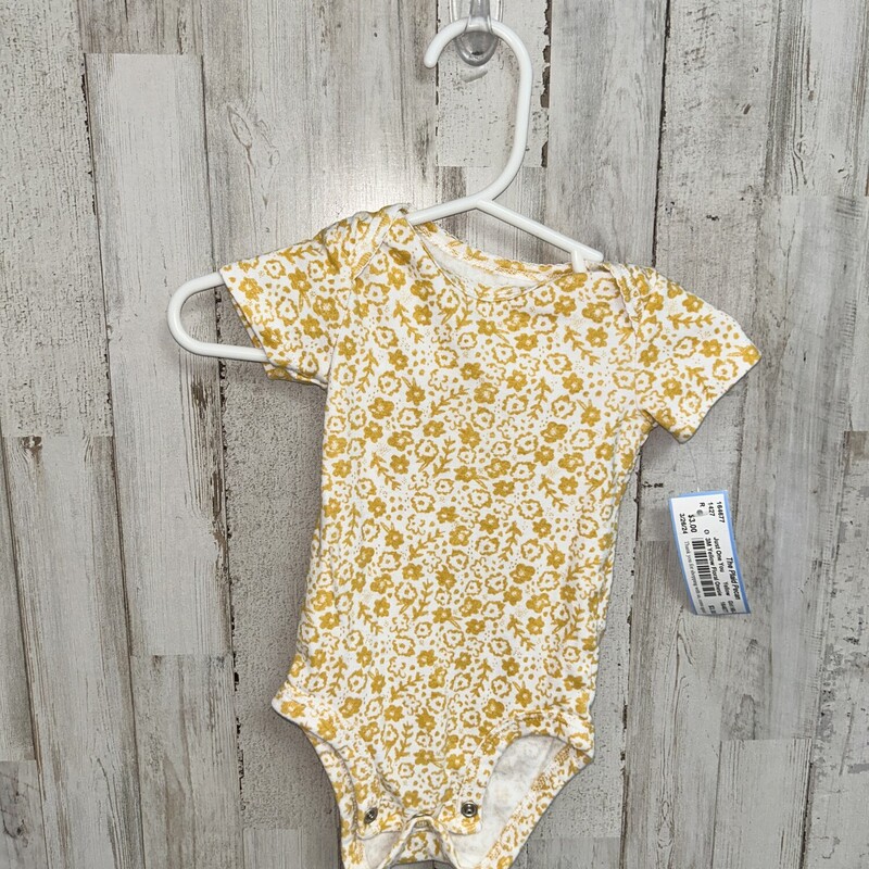 3M Yellow Floral Onesie, Yellow, Size: Girl NB-3m