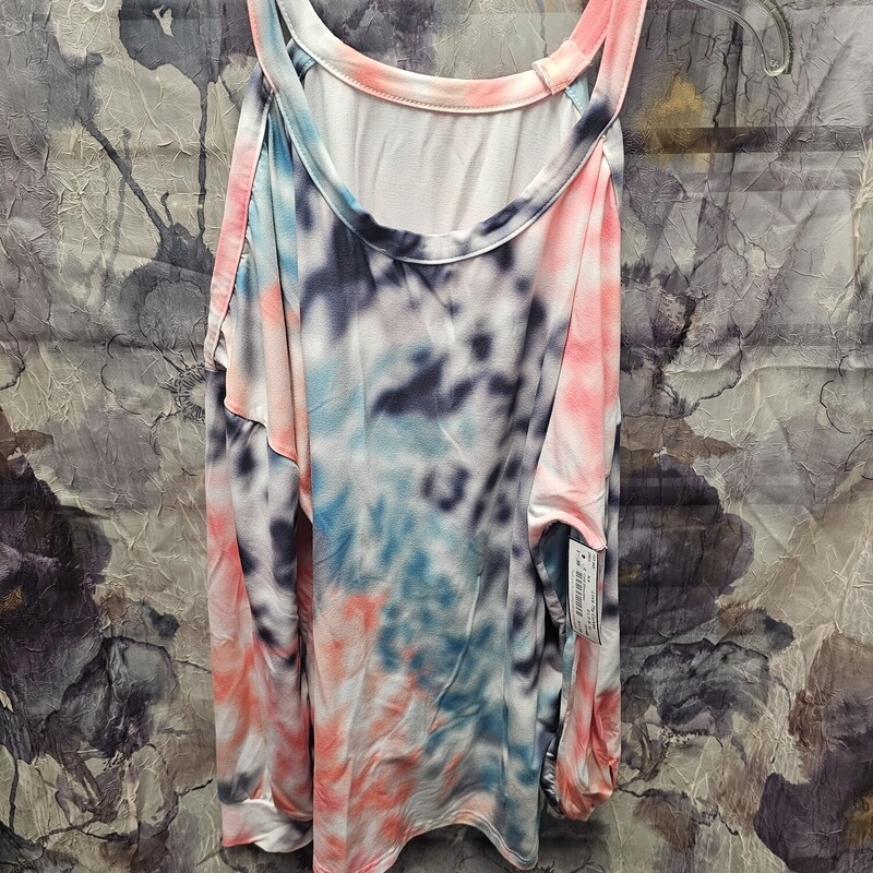 Cold shoulder long sleeve top in tie dye. Light weight.