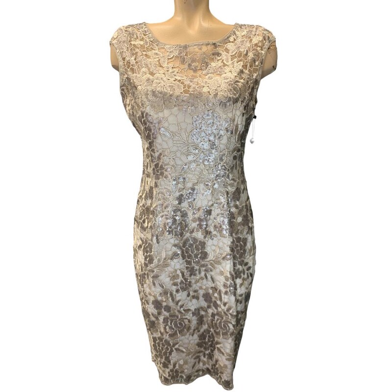 Adrianna Papell S10 Dress, Rosegold, Size: M