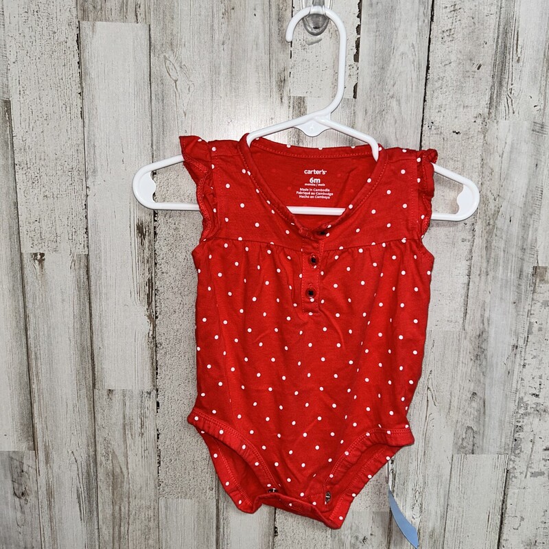 6M Red Dot Onesie, Red, Size: Girl 6-12m