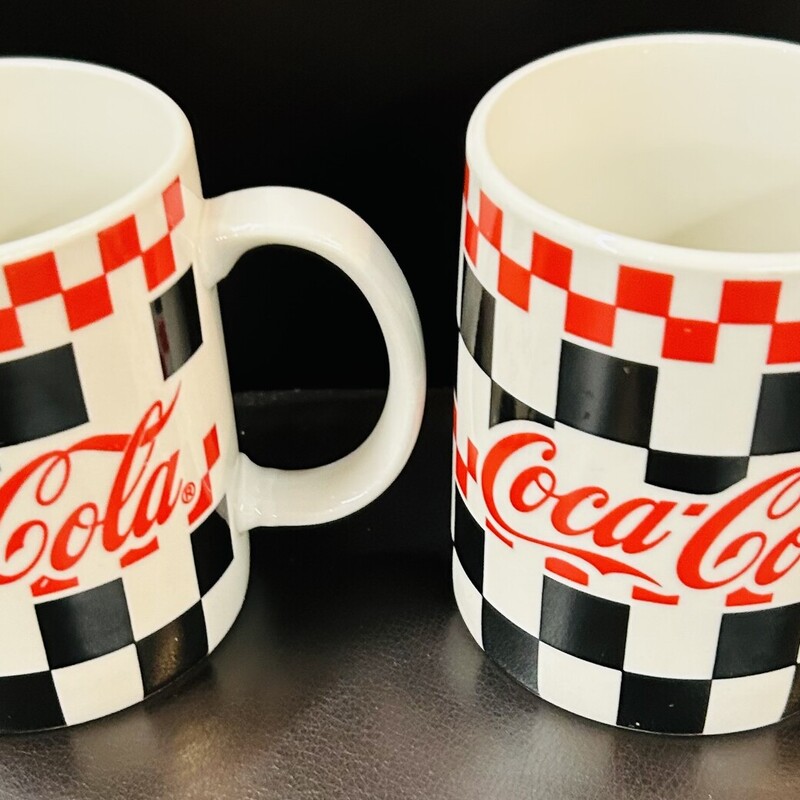 Coca Cola Checkered Mugs