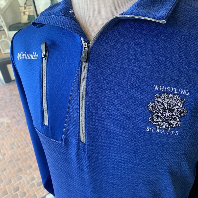 Columbia Golf 1/4 Zip, Royal, Size: Small<br />
All sales are final.<br />
Pick up in store within 7 days of purchase.<br />
or<br />
Have it shipped.<br />
Thank you for shopping with us:)