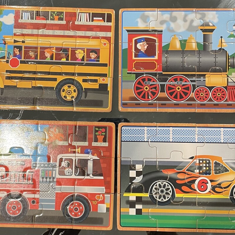 4 Wooden Puzzle, Multi, Size: 3Y+
Complete