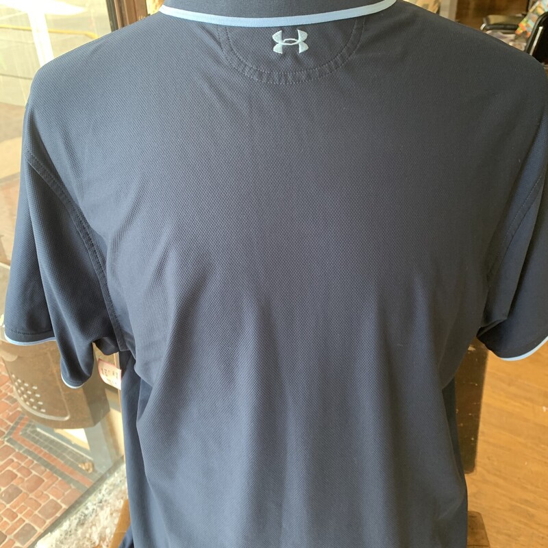 Under Armour Polo Shirt, Blue, Size: XL<br />
All sales are final.<br />
Pick up in store within 7 days of purchase.<br />
or<br />
Have it shipped.<br />
Thank you for shopping with us:)