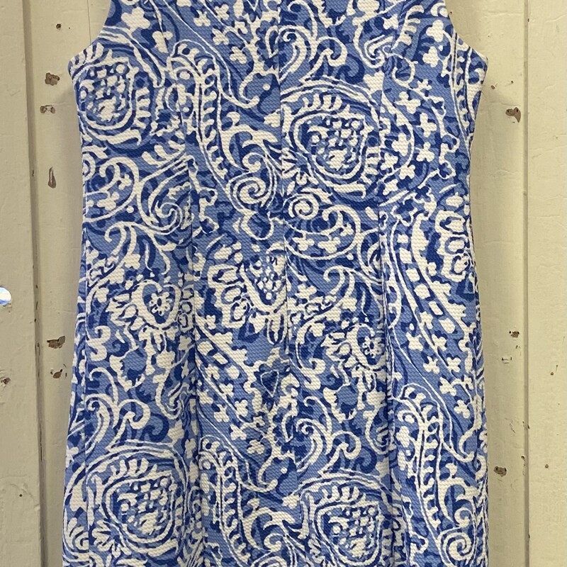Whit/blu Pat Slvlss Dress<br />
Wht/blue<br />
Size: 10