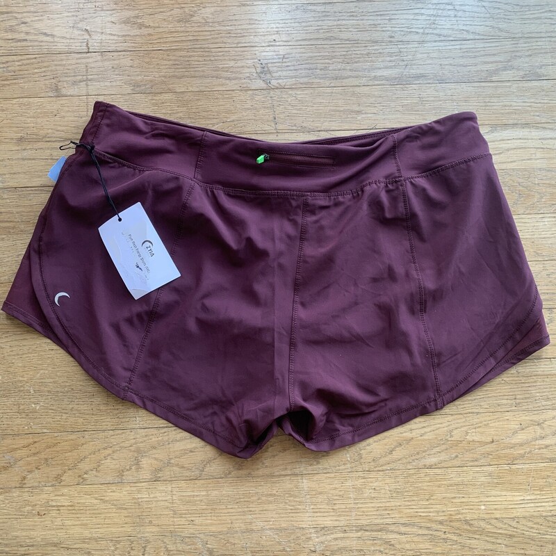 NEW Zyia Running Shorts, Maroon, Size: XXL<br />
Built in Mesh Undergarment and back waist zipper Pocket<br />
All sales are final.<br />
Pick up in store within 7 days of purchase.<br />
or<br />
Have it shipped.<br />
Thank you for shopping with us:)