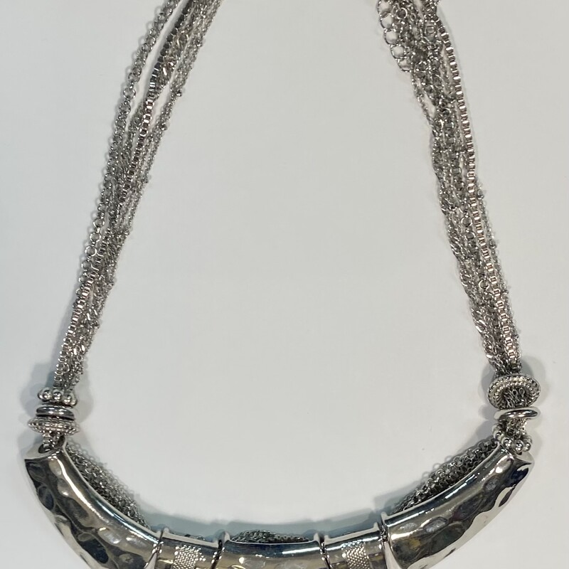 Slv Hammer Chain Necklace