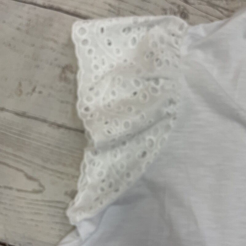 New top white with eyelet lace cap short sleeves v neck size 3 X