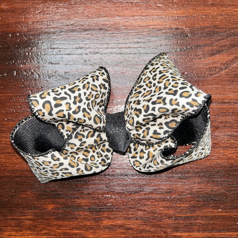 Black Cheetah Clip Bow, Black, Size: Bows