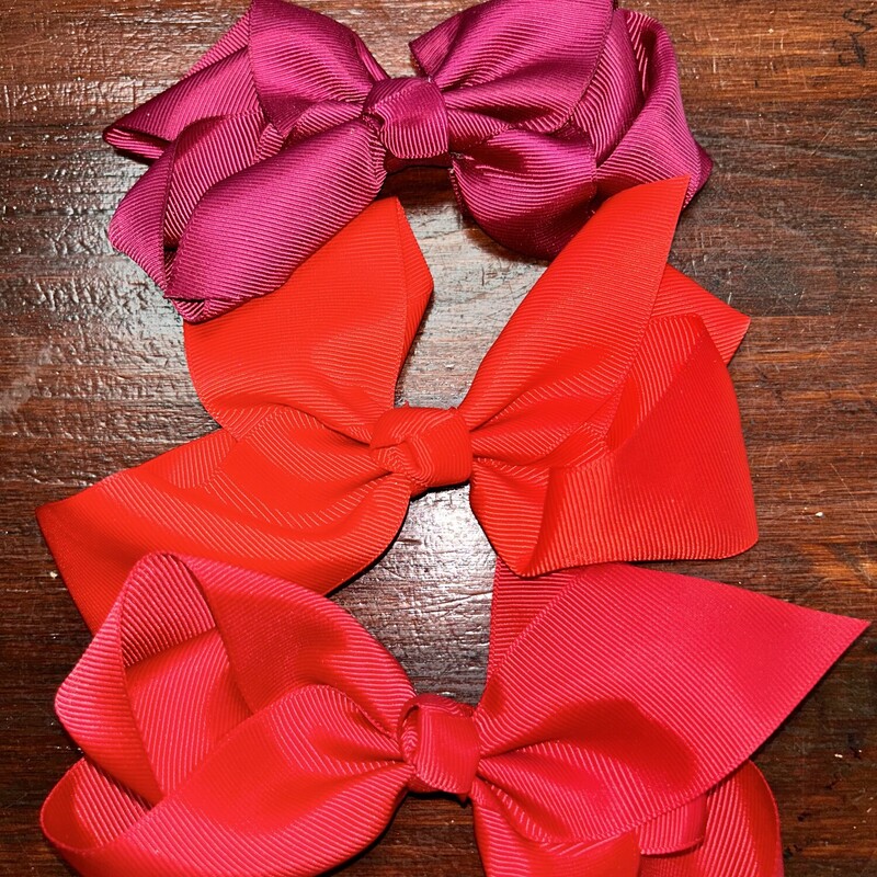 3pk Med. Red Shaded Bows, Red, Size: Bows