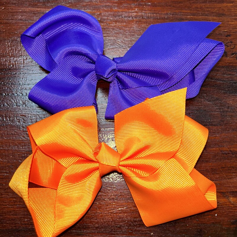 2pk Orange/Purple Bows, Orange, Size: Bows