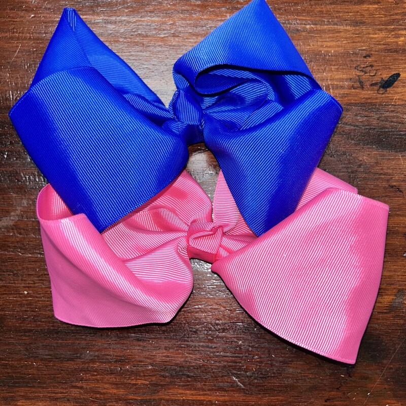 2pk Blue/Pink Large Bows, Blue, Size: Bows