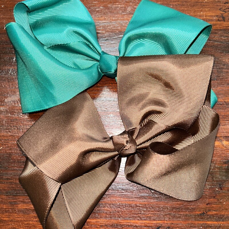 2pk Green/Brown Large Bow