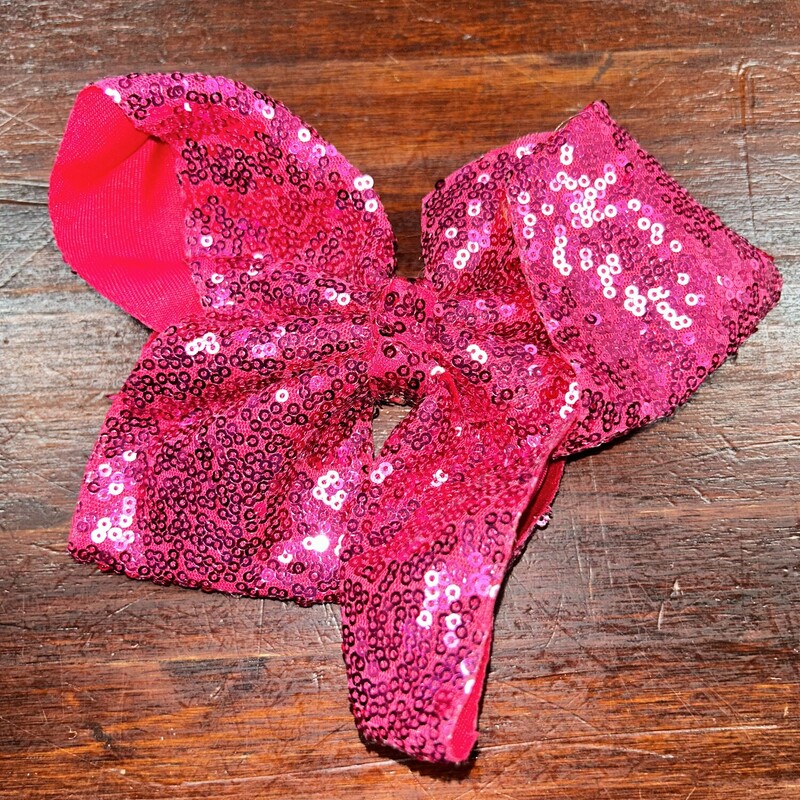 Large Pink Seqin Bow, Pink, Size: Bows